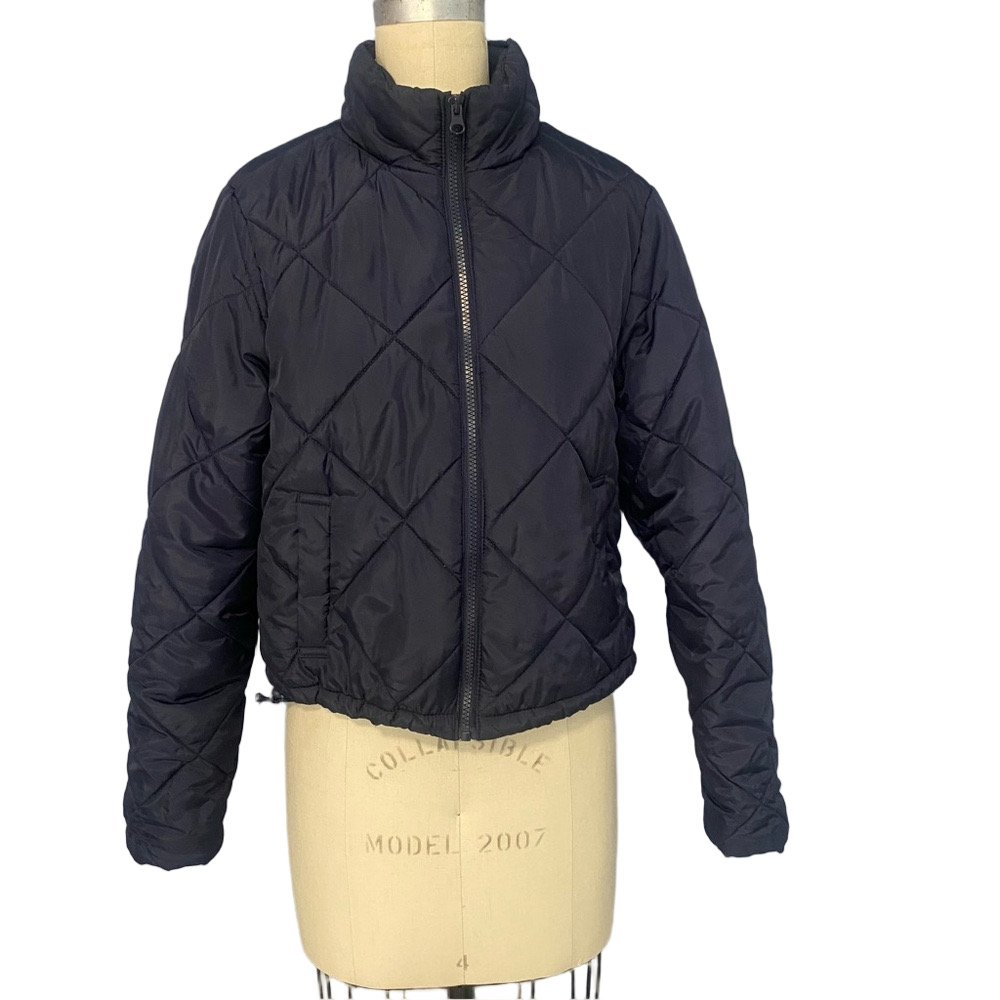Ci Sono Cropped Puffer Jacket | Size Small-Navy